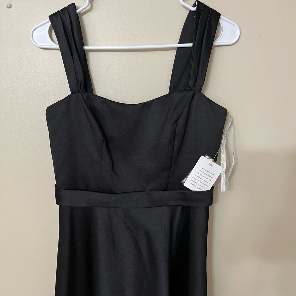 David's Bridal Classic Black Midi Dress